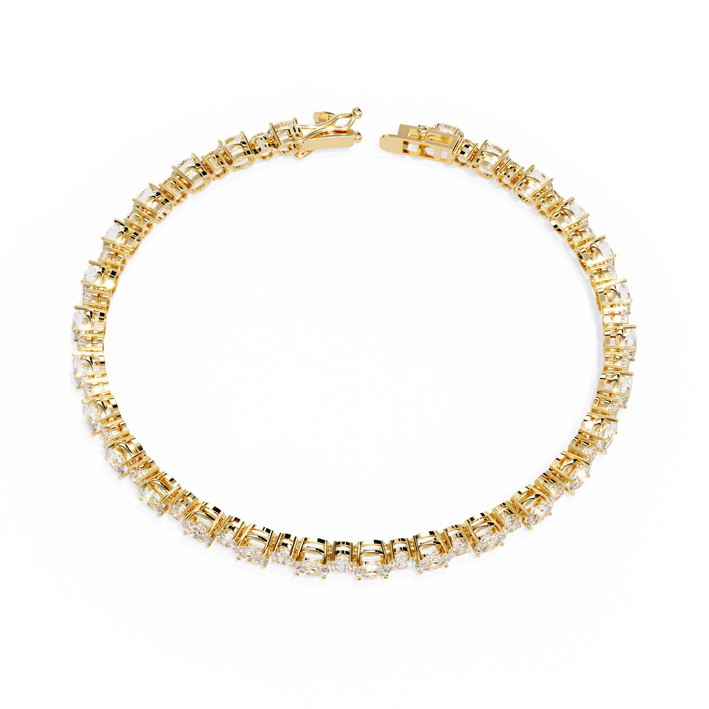 Oval Linea – Lab Diamond Tennis Bracelet in 14K Gold