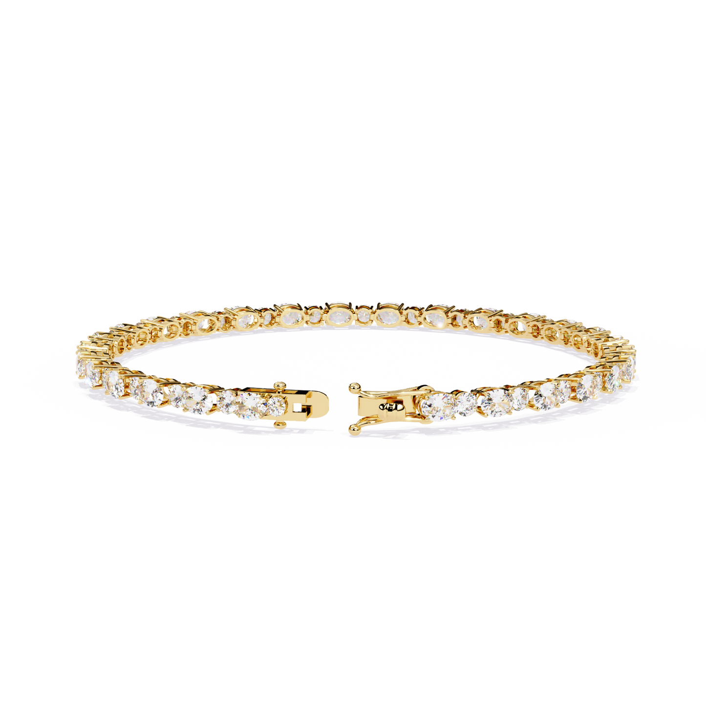 Oval Linea – Lab Diamond Tennis Bracelet in 14K Gold