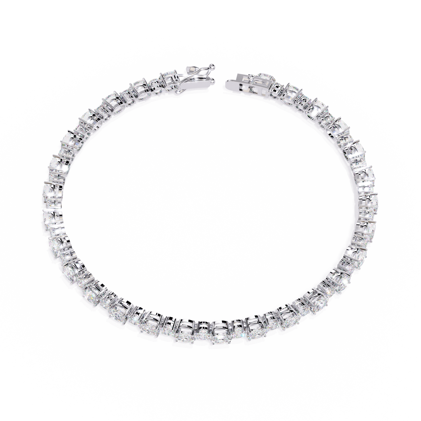 Oval Linea – Lab Diamond Tennis Bracelet in 14K Gold