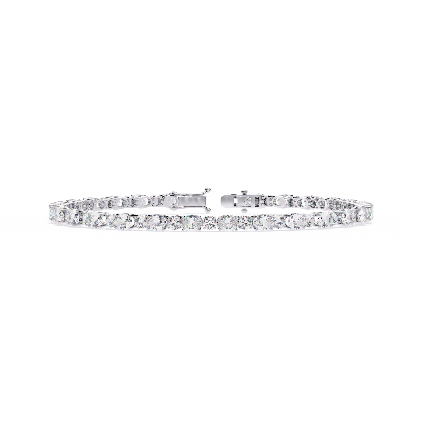 Oval Linea – Lab Diamond Tennis Bracelet in 14K Gold