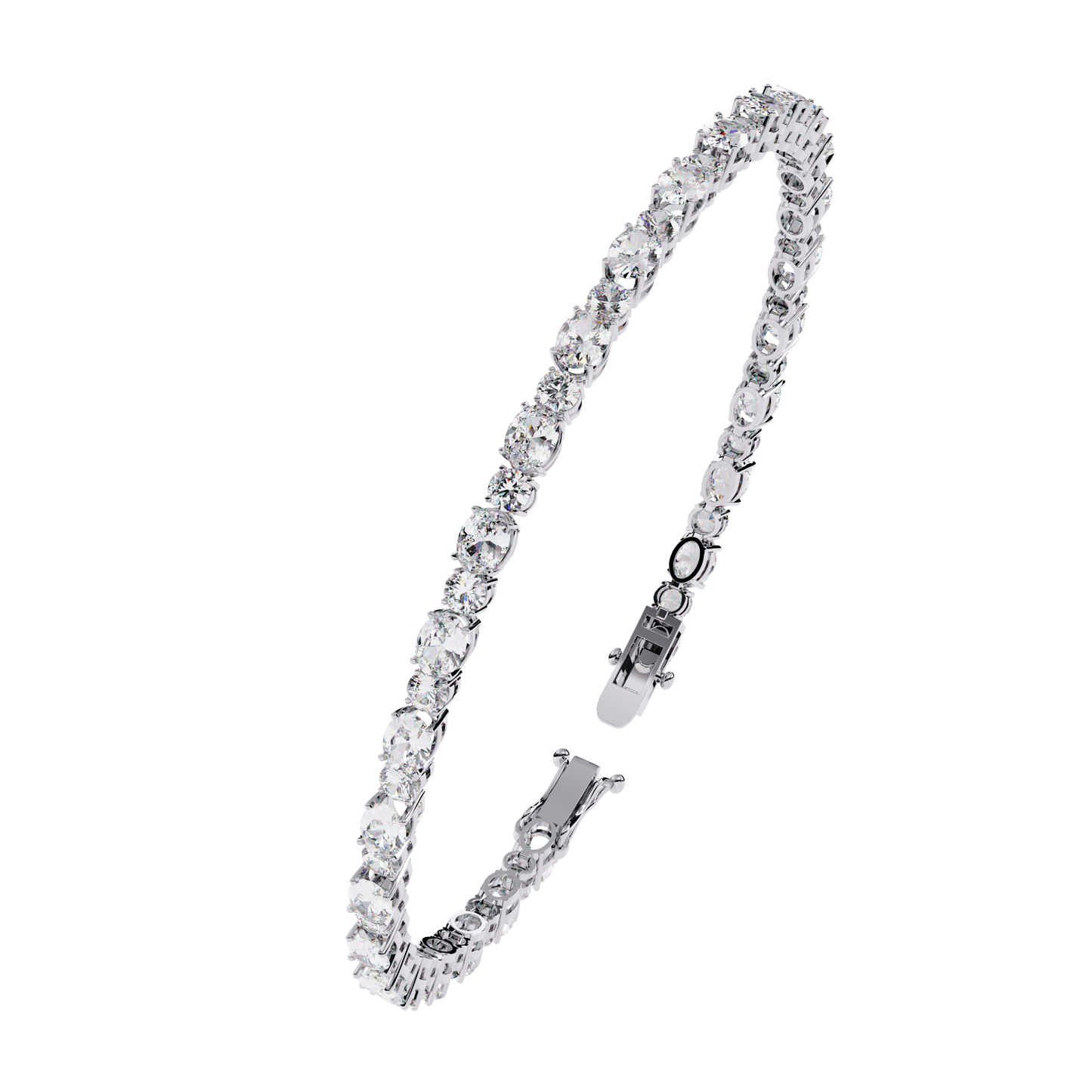 Oval Linea – Lab Diamond Tennis Bracelet in 14K Gold