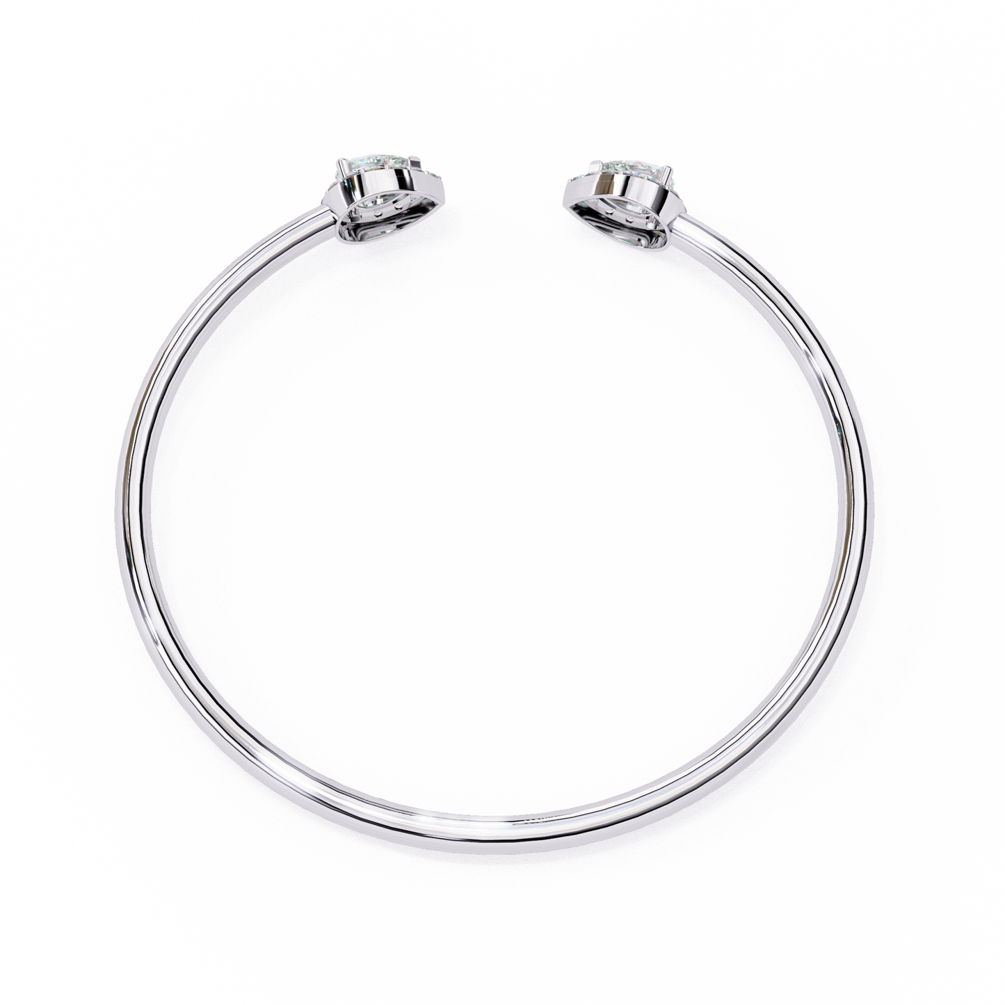 Open Diamond Bangle with Pear and Round Accents