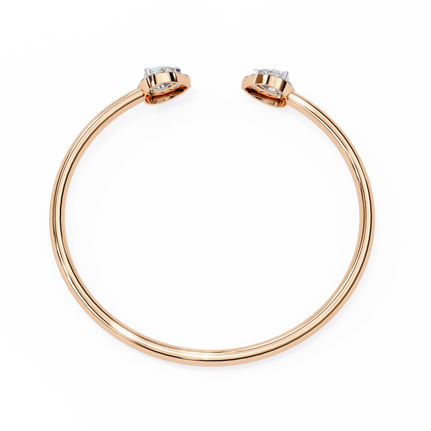 Open Diamond Bangle with Pear and Round Accents