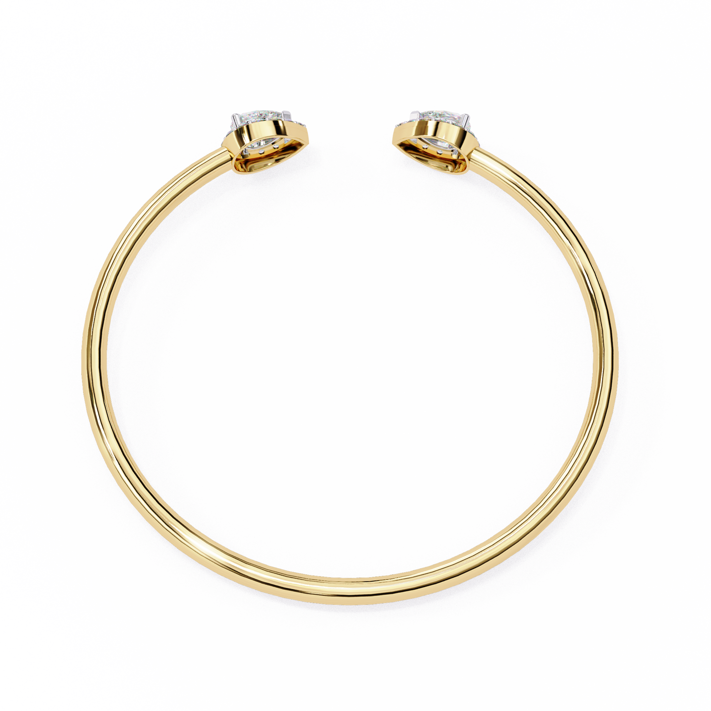 Open Diamond Bangle with Pear and Round Accents