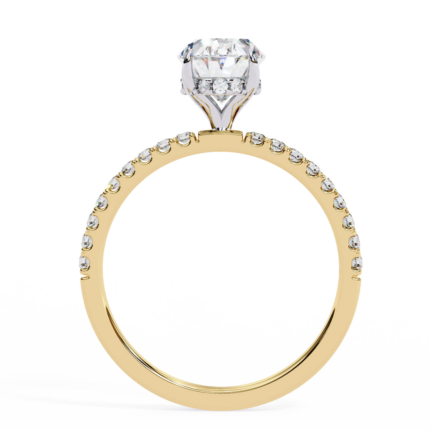 Celestial Curve – Oval & Round Diamond Crossover Ring