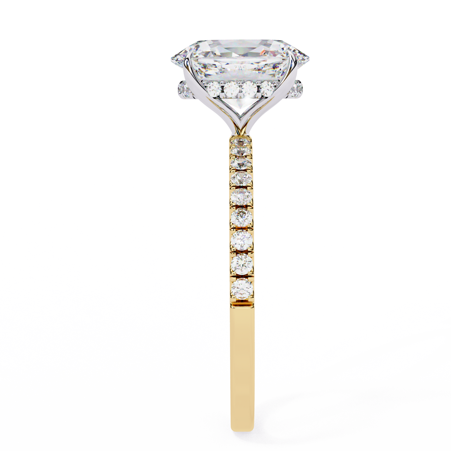 Celestial Curve – Oval & Round Diamond Crossover Ring