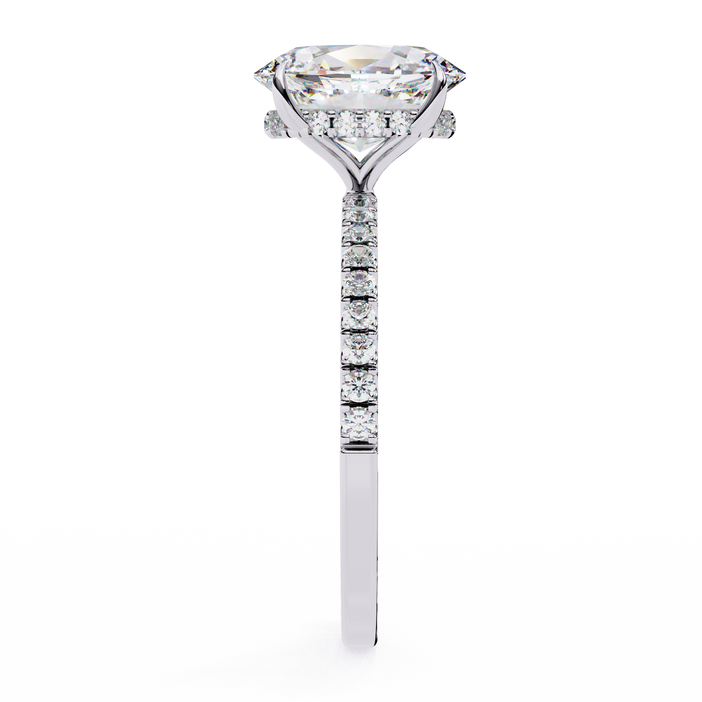 Celestial Curve – Oval & Round Lab Diamond Crossover Ring