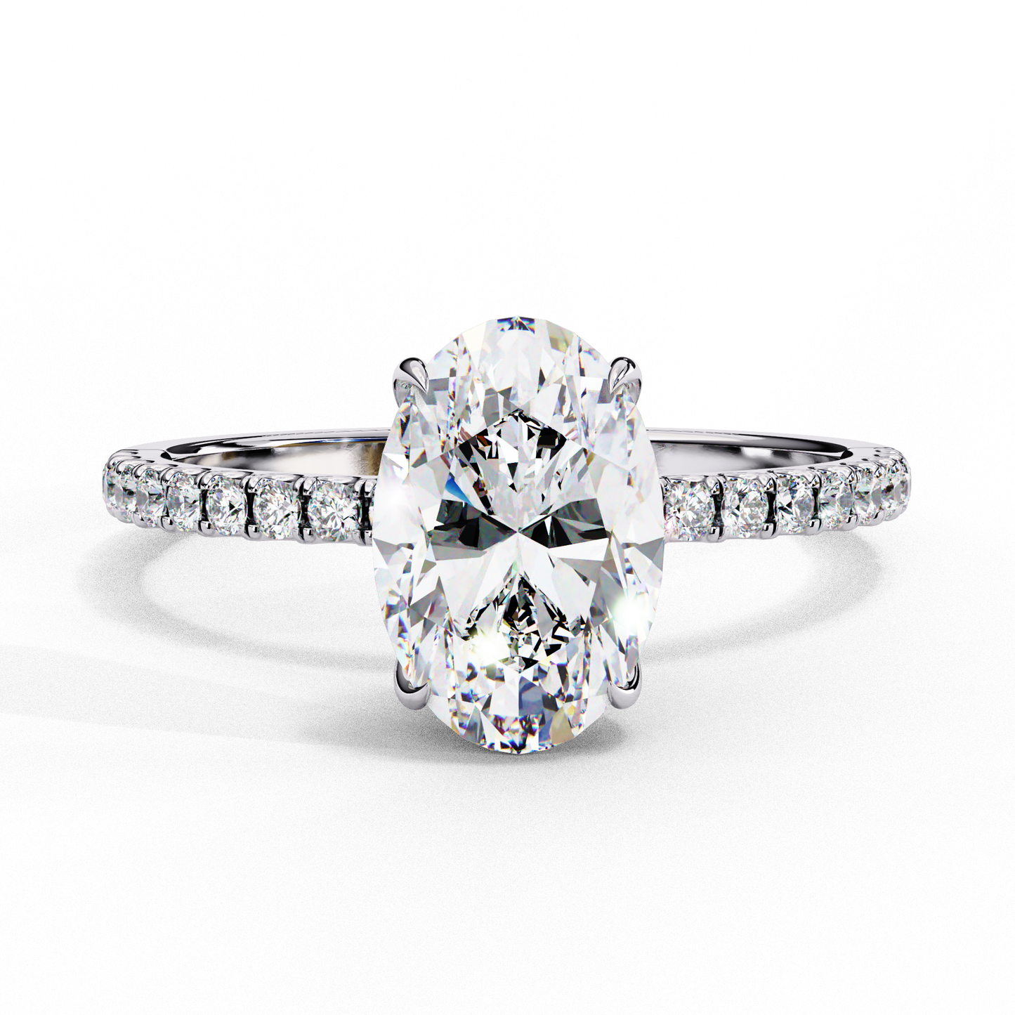 Celestial Curve – Oval & Round Lab Diamond Crossover Ring
