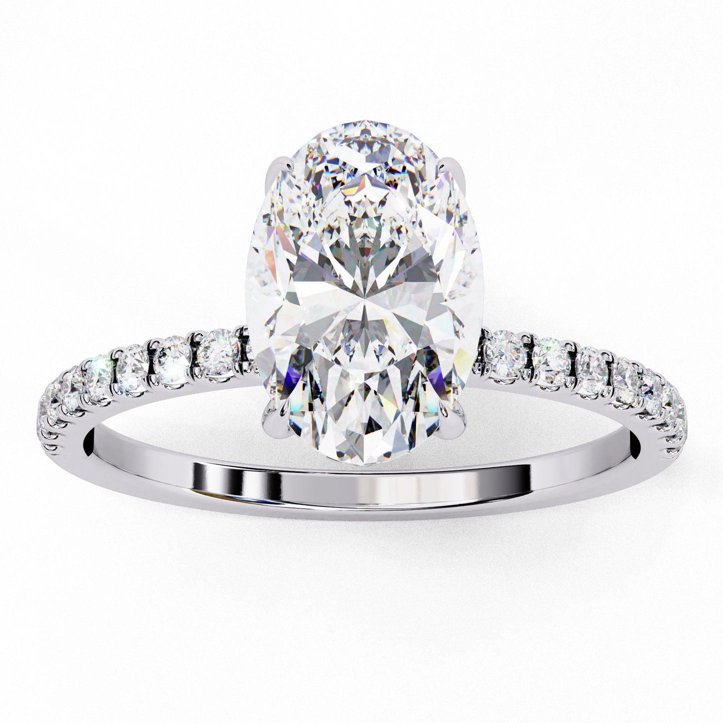 Celestial Curve – Oval & Round Lab Diamond Crossover Ring