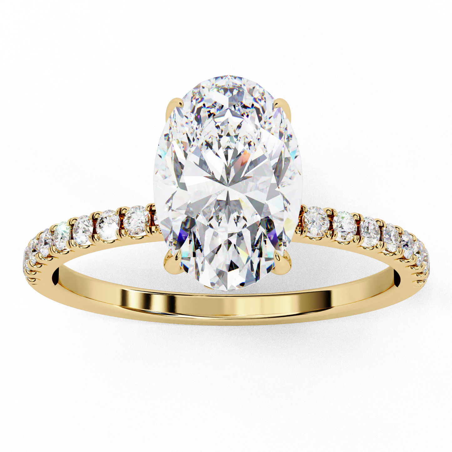 Celestial Curve – Oval & Round Lab Diamond Crossover Ring