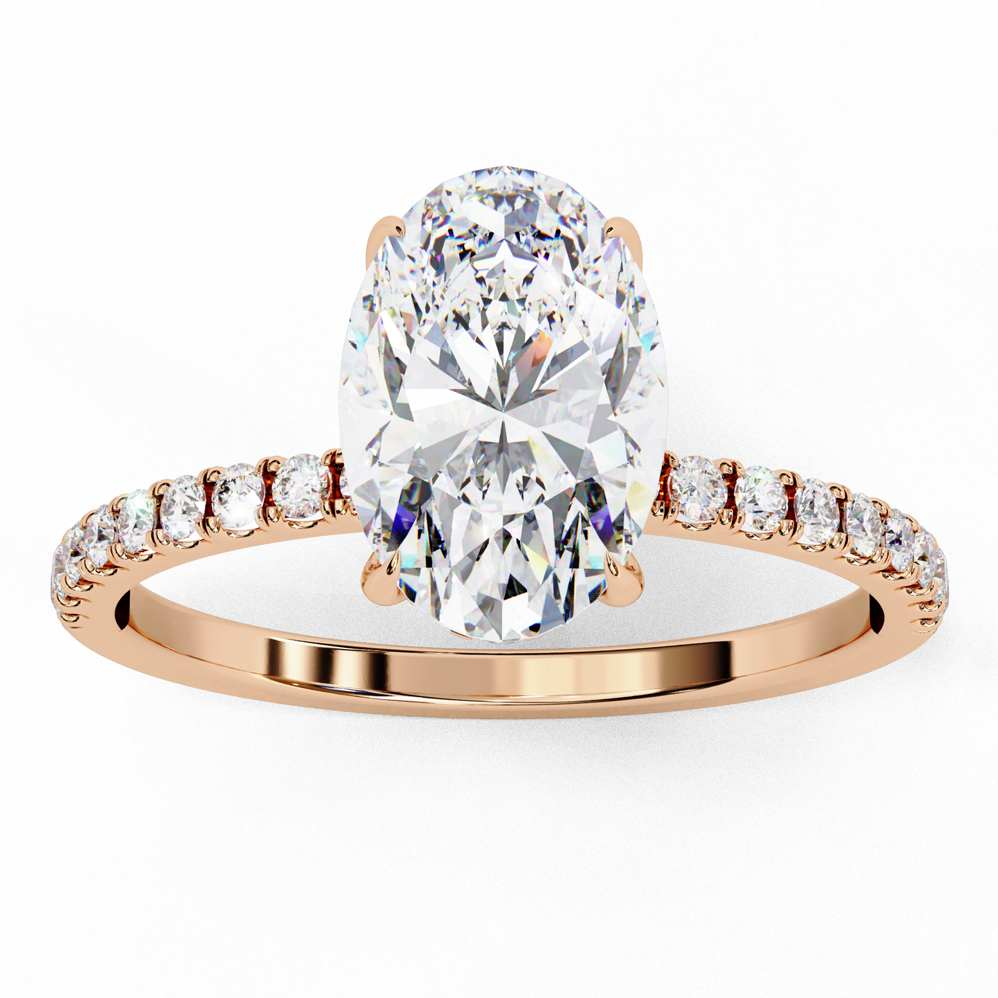 Celestial Curve – Oval & Round Lab Diamond Crossover Ring