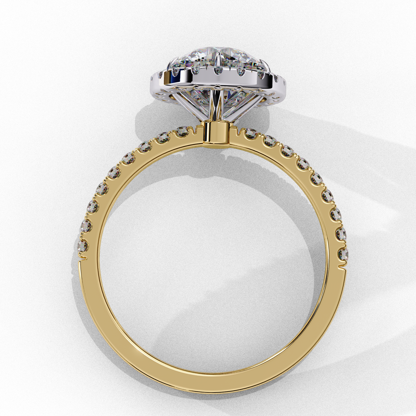 Crown line – Round Lab Diamond Ring in 14K Gold