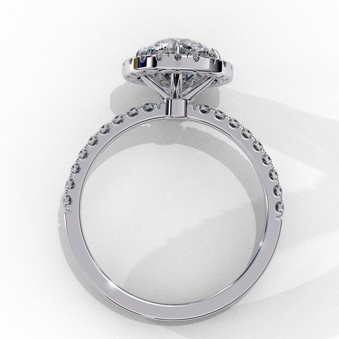 Crown line – Round Lab Diamond Ring in 14K Gold