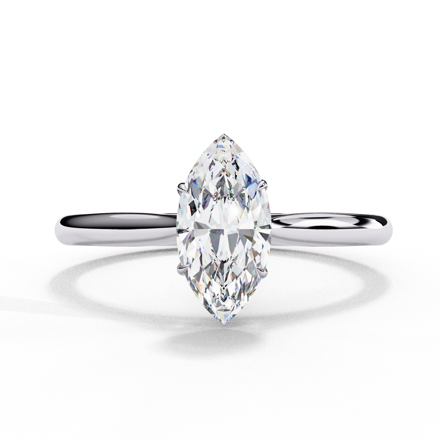 Marquise Ray – Marquise Lab Diamond Bezel Ring in 14K Gold