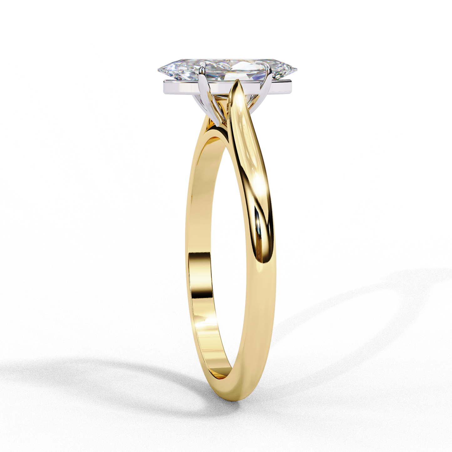 Marquise Ray – Marquise Lab Diamond Bezel Ring in 14K Gold