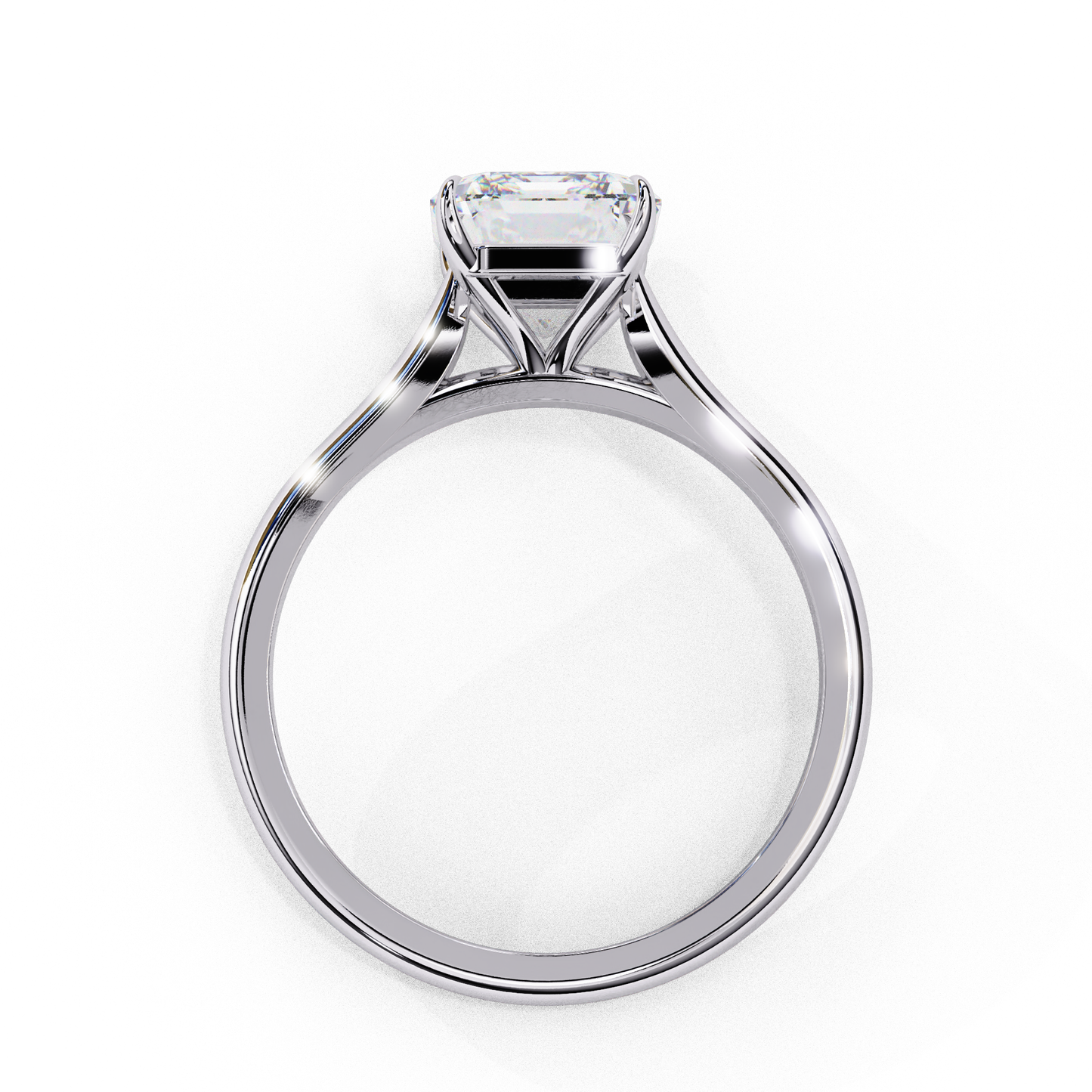 Radiant Frame – Radiant Lab Diamond Solitaire with Split Shank in 14K Gold