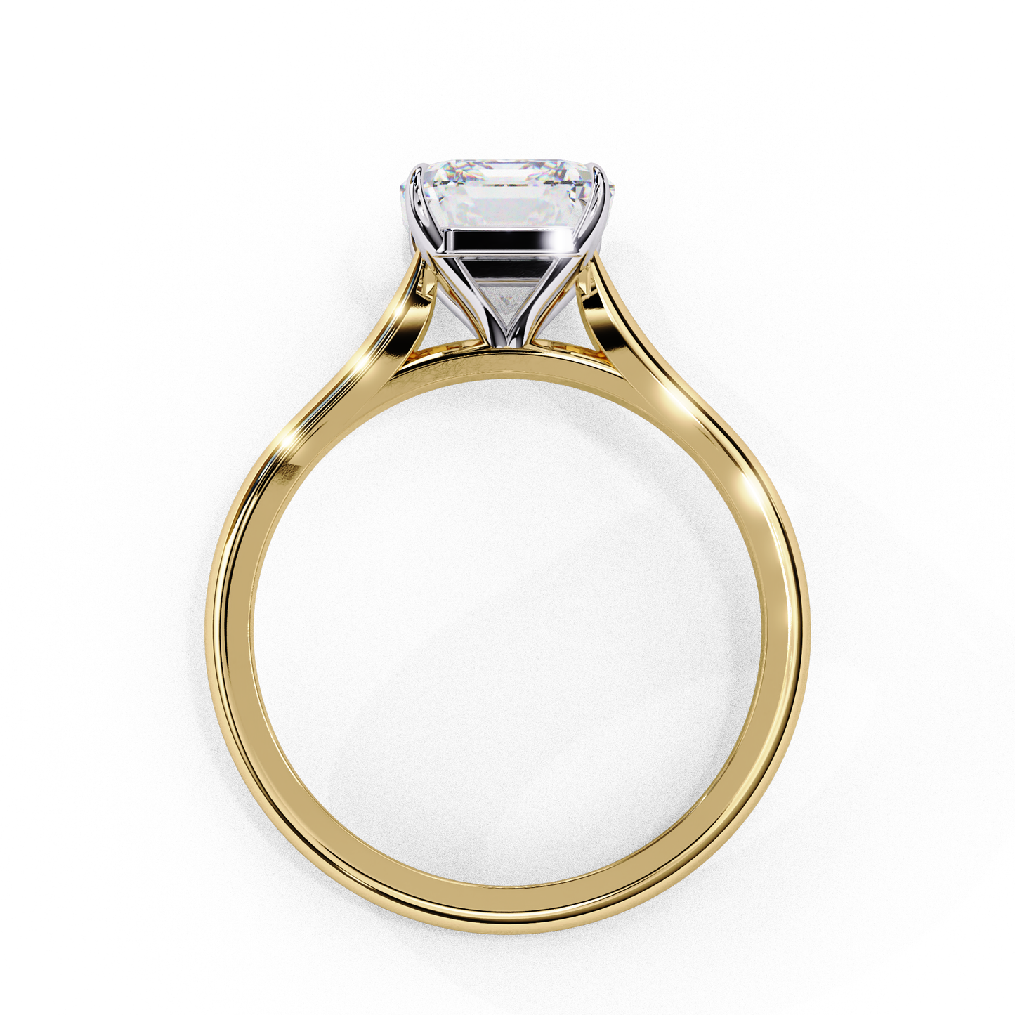 Radiant Frame – Radiant Lab Diamond Solitaire with Split Shank in 14K Gold