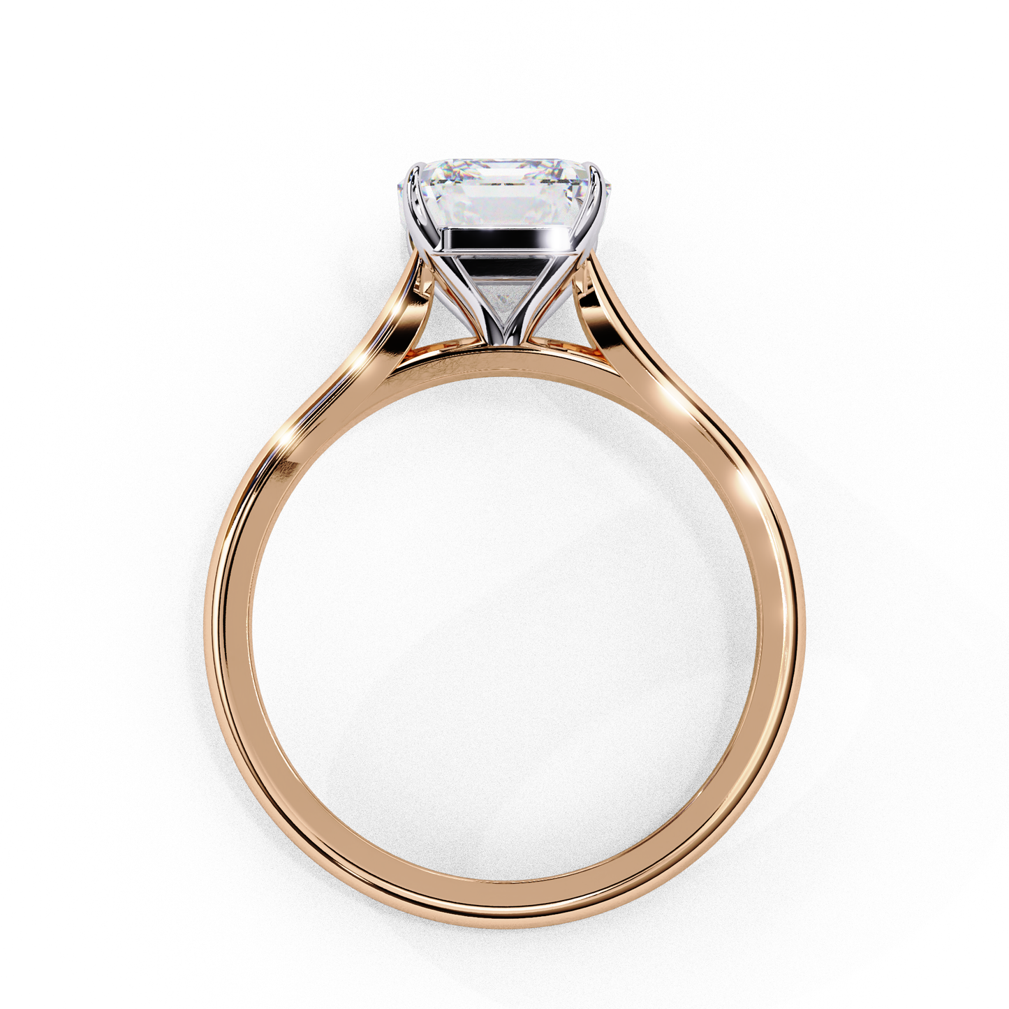 Radiant Frame – Radiant Lab Diamond Solitaire with Split Shank in 14K Gold