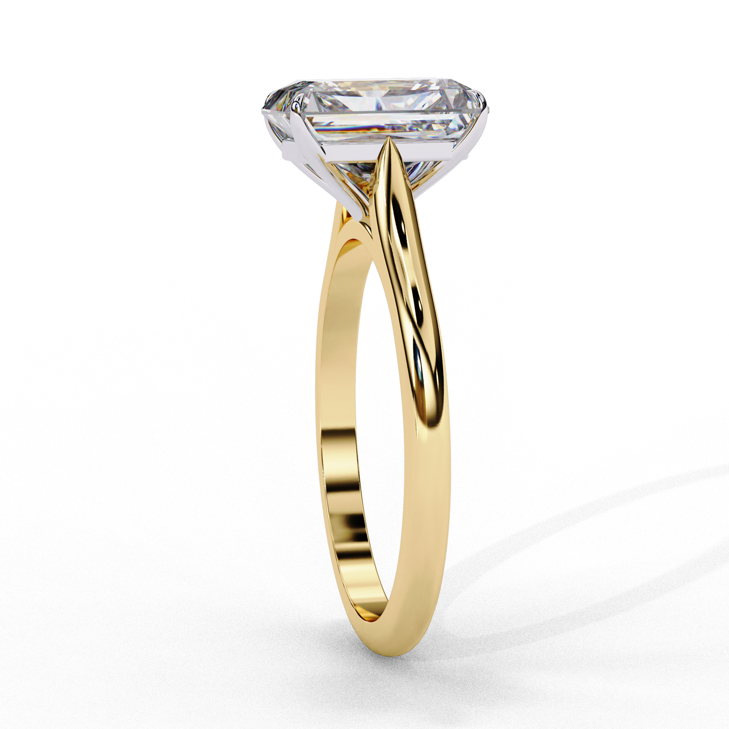 Radiant Frame – Radiant Lab Diamond Solitaire with Split Shank in 14K Gold