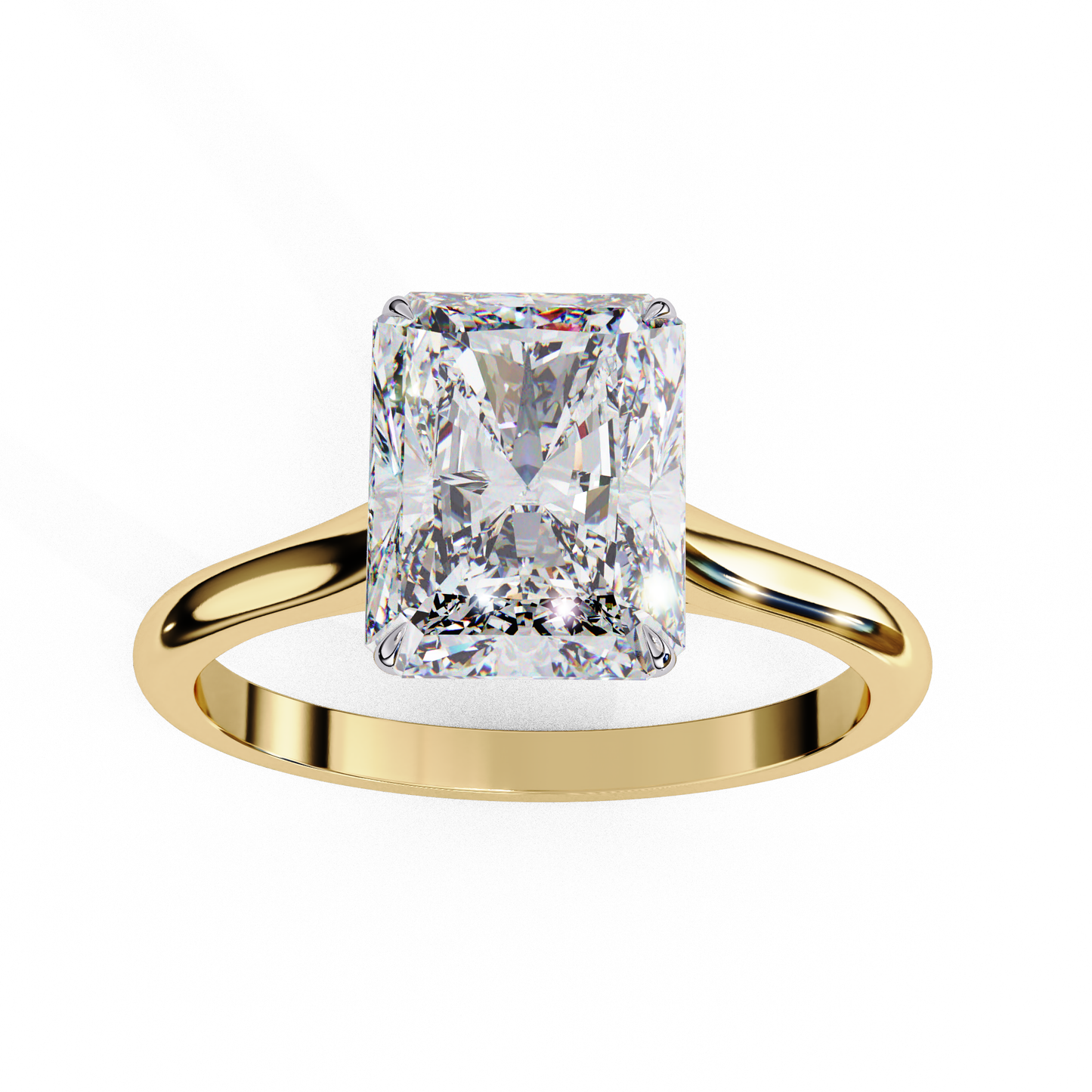 Radiant Frame – Radiant Lab Diamond Solitaire with Split Shank in 14K Gold