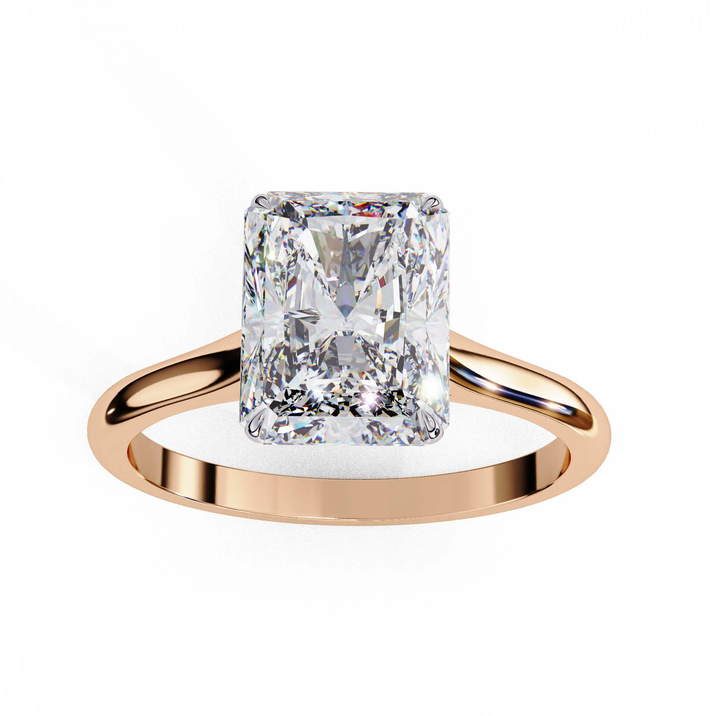 Radiant Frame – Radiant Lab Diamond Solitaire with Split Shank in 14K Gold