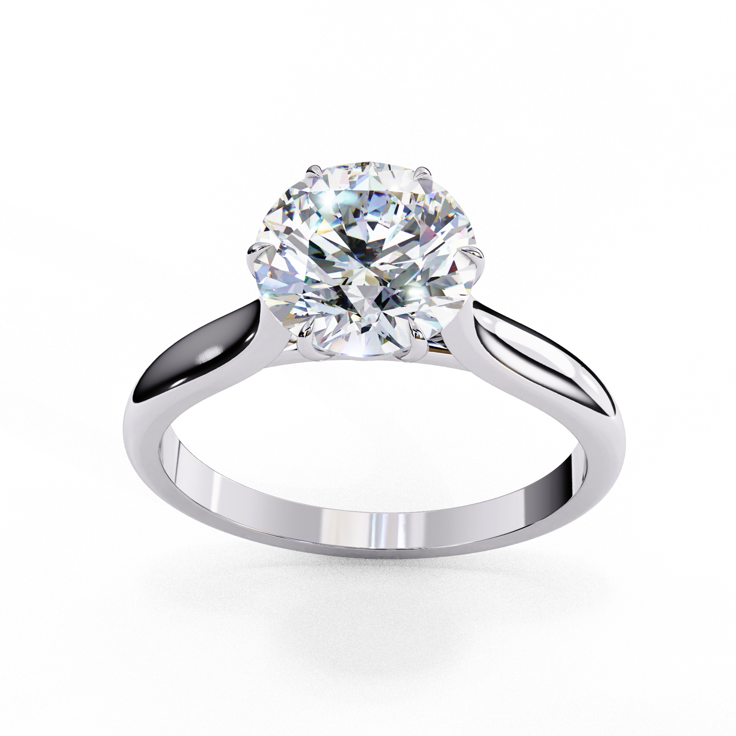 Round Elevate – Lab Diamond Solitaire Ring with Shank in 14K Gold