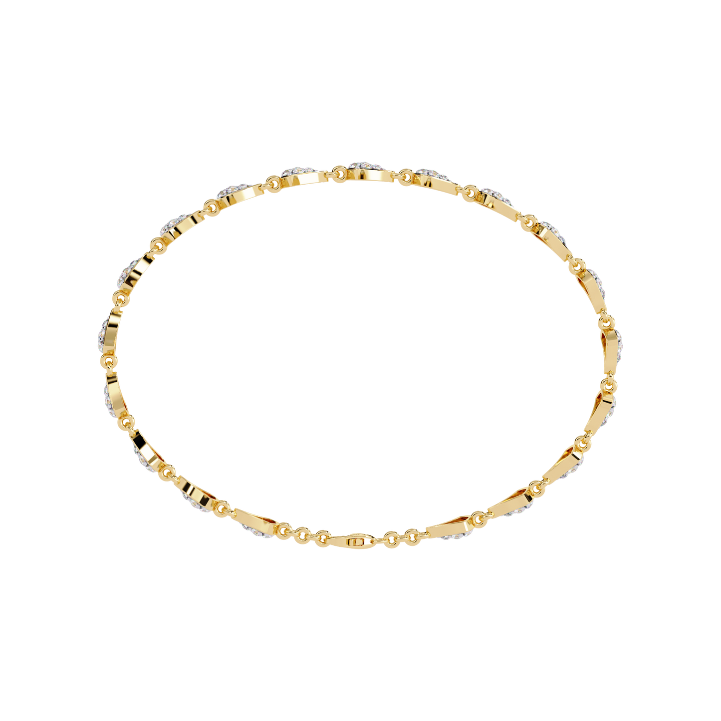 Crown Crest – Lab Diamond Chevron Bracelet in 14K Gold