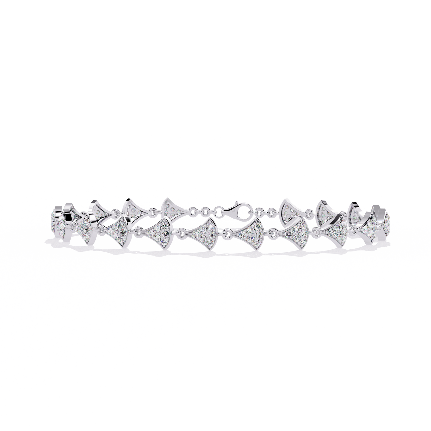 Crown Crest – Lab Diamond Chevron Bracelet in 14K Gold