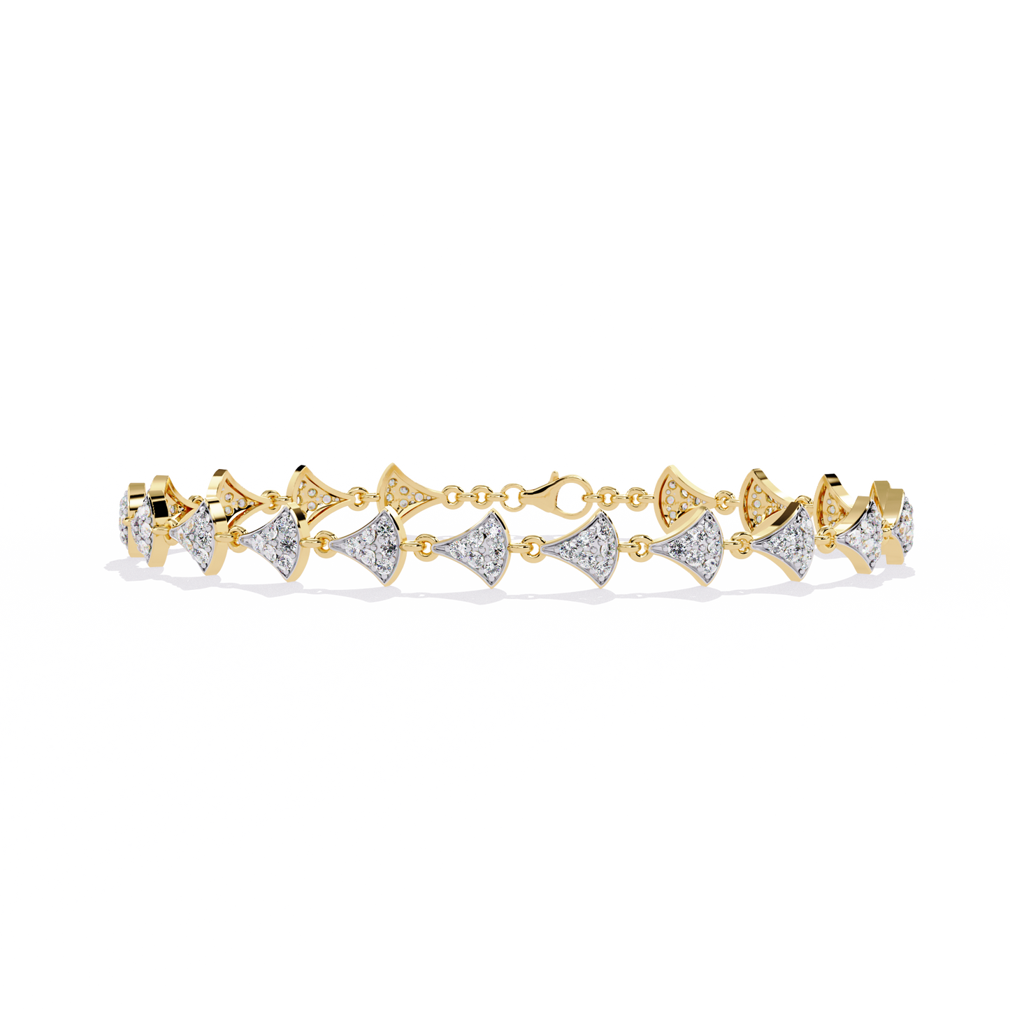 Crown Crest – Lab Diamond Chevron Bracelet in 14K Gold