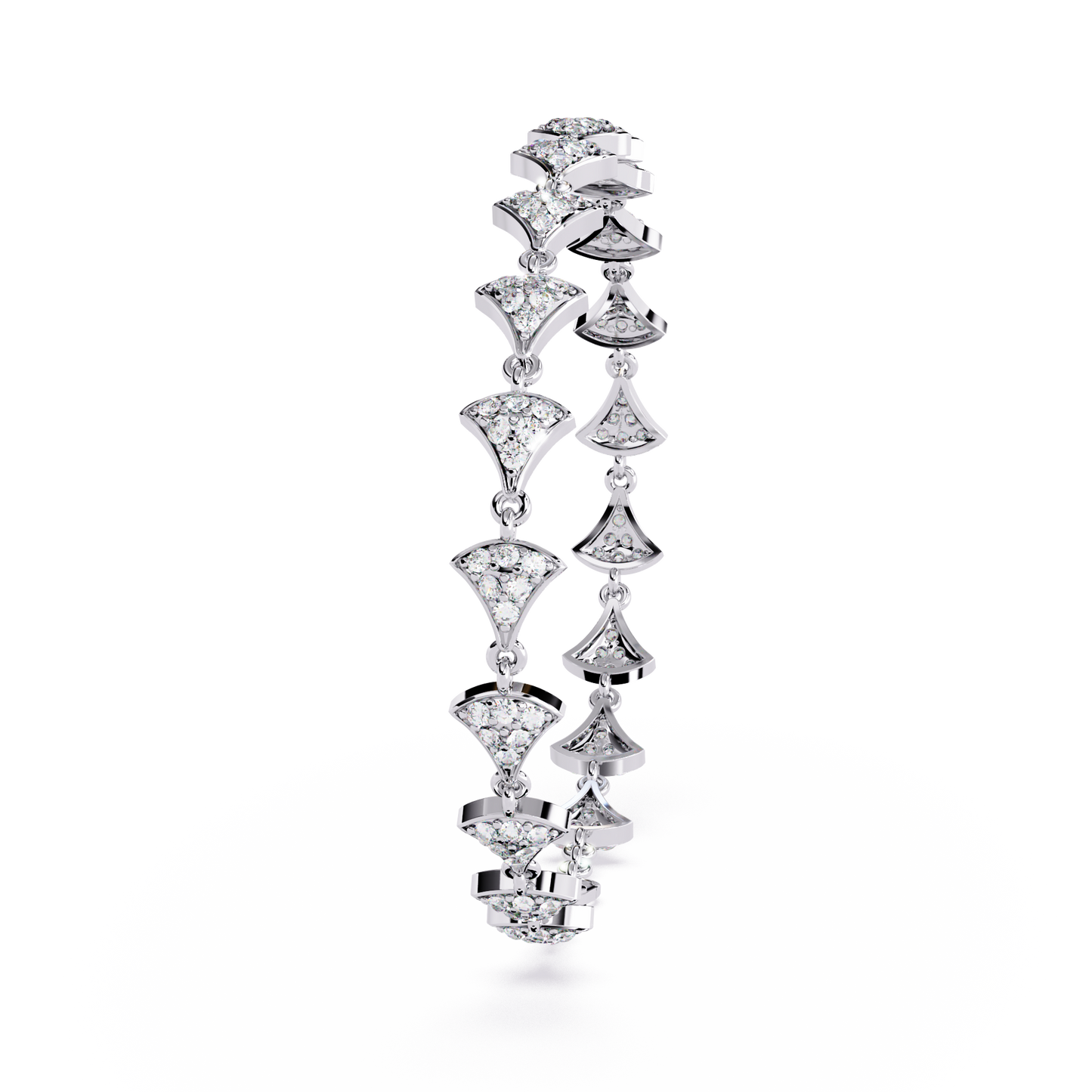 Crown Crest – Lab Diamond Chevron Bracelet in 14K Gold