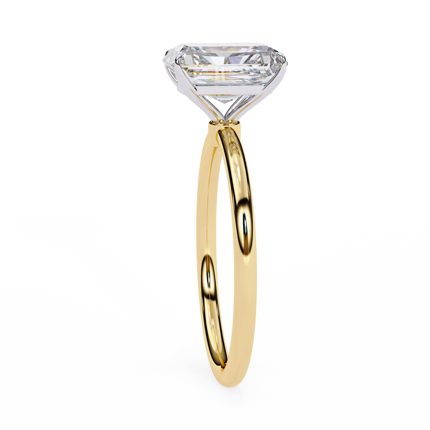 Emerald Ascent – Lab Diamond Solitaire Ring with Elevated Setting in 14K Gold
