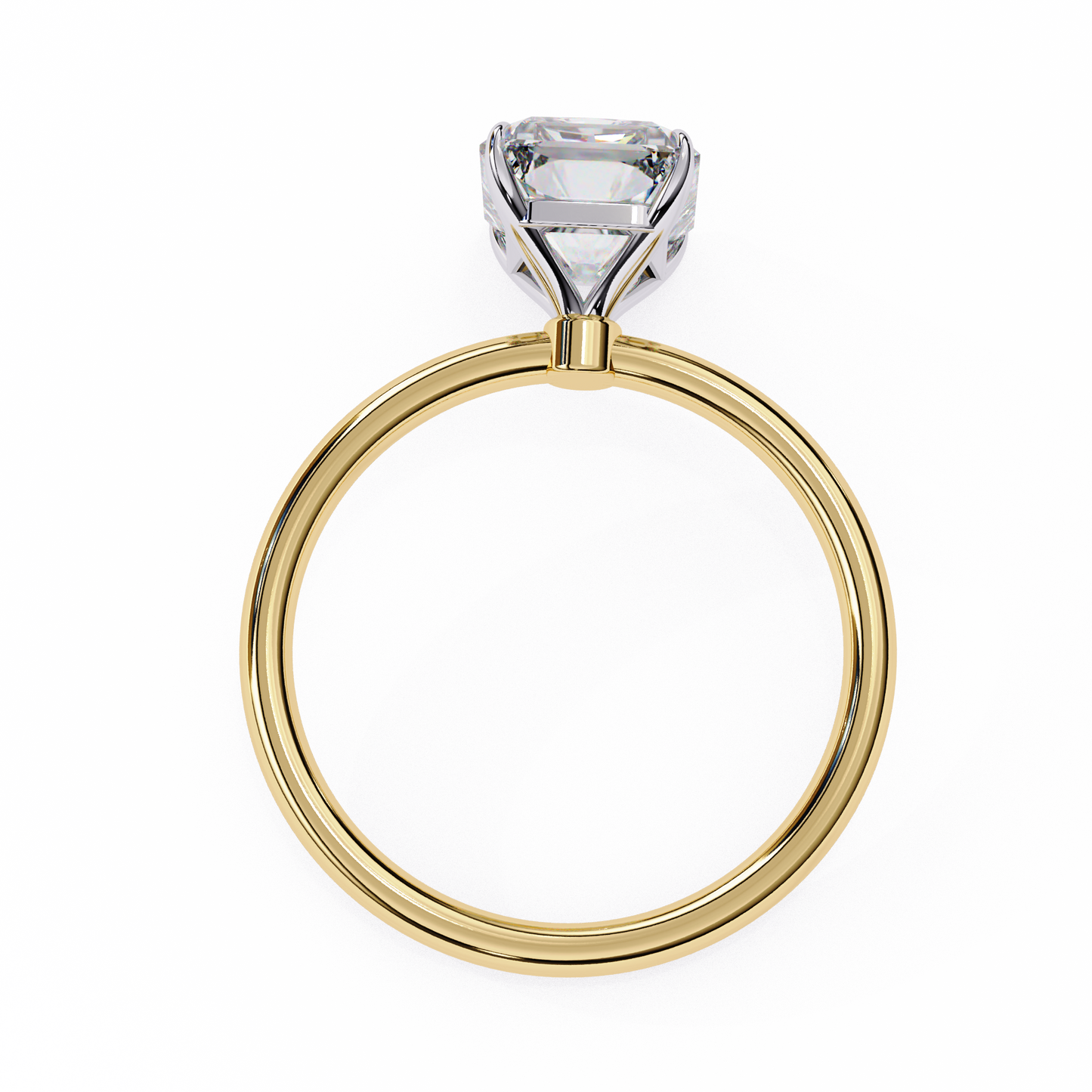 Emerald Ascent – Lab Diamond Solitaire Ring with Elevated Setting in 14K Gold