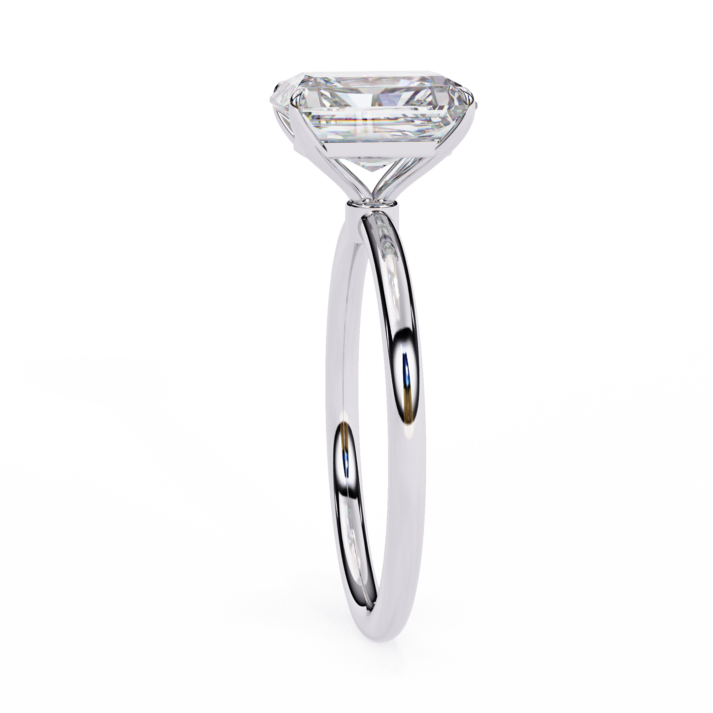 Emerald Ascent – Lab Diamond Solitaire Ring with Elevated Setting in 14K Gold