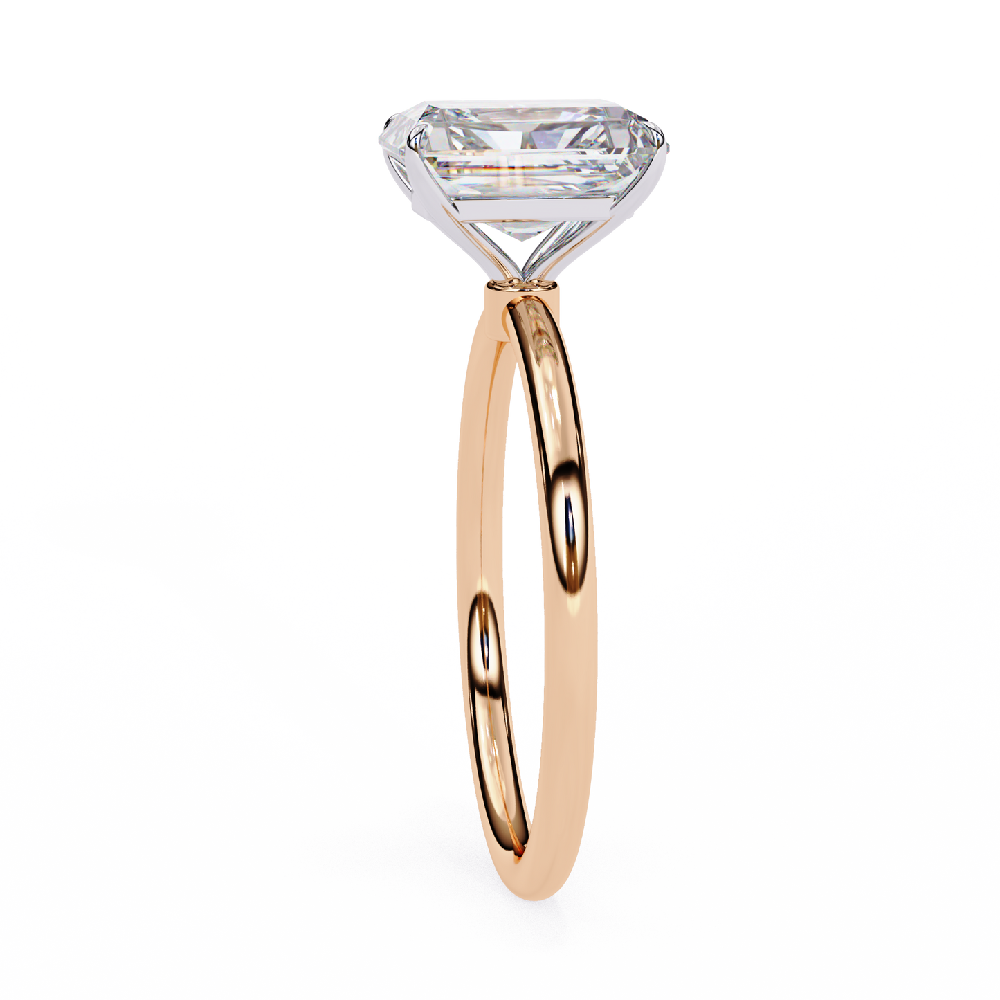 Emerald Ascent – Lab Diamond Solitaire Ring with Elevated Setting in 14K Gold