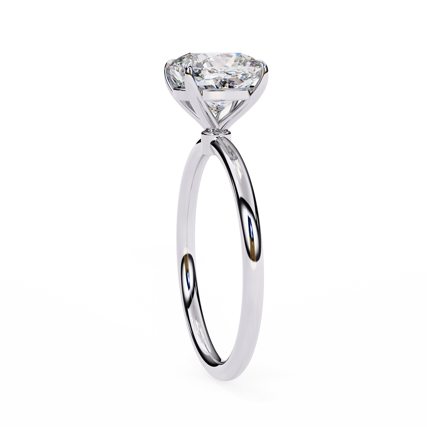Cushion Rise – Lab Diamond Solitaire Ring in 14K Gold
