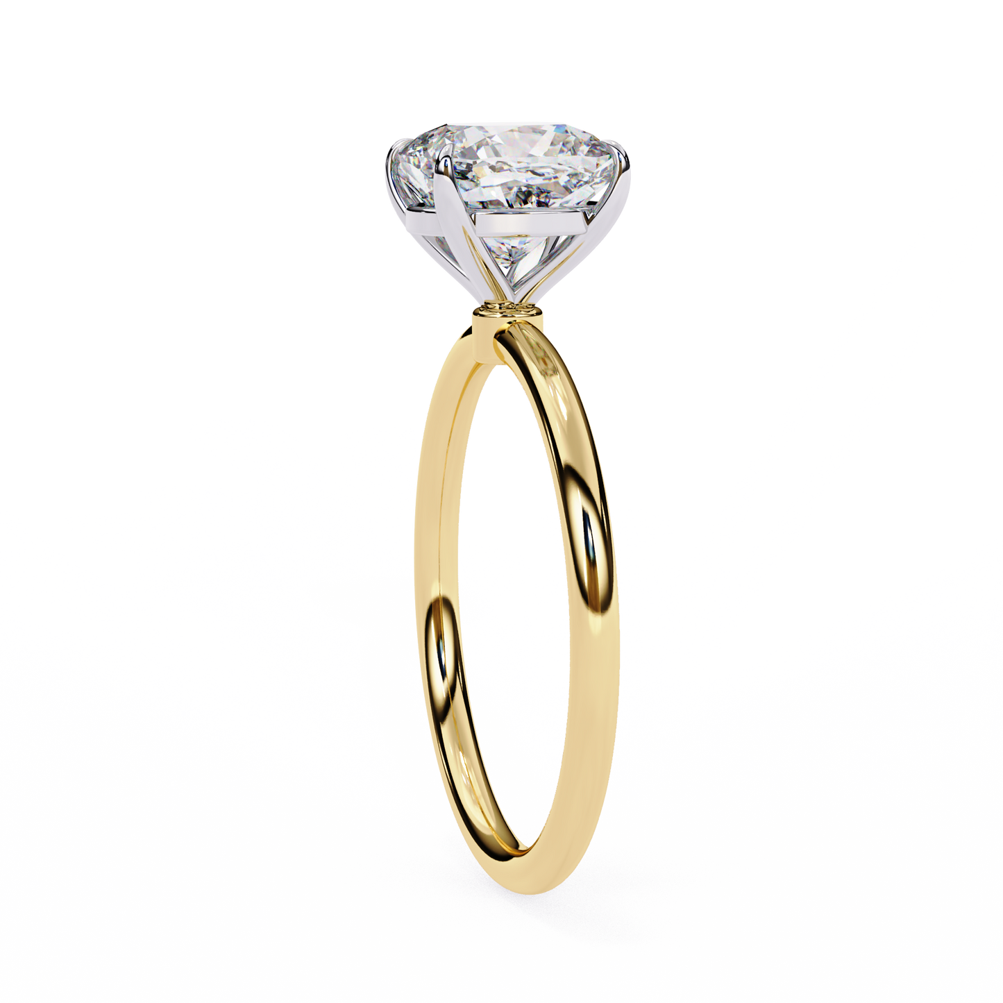 Cushion Rise – Lab Diamond Solitaire Ring in 14K Gold