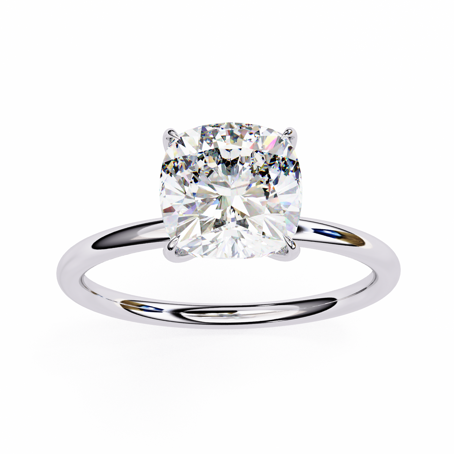 Cushion Rise – Lab Diamond Solitaire Ring in 14K Gold