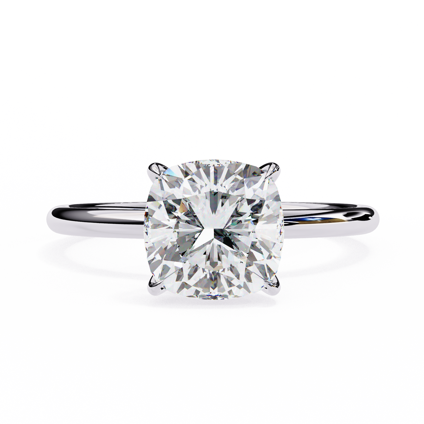 Cushion Rise – Lab Diamond Solitaire Ring in 14K Gold