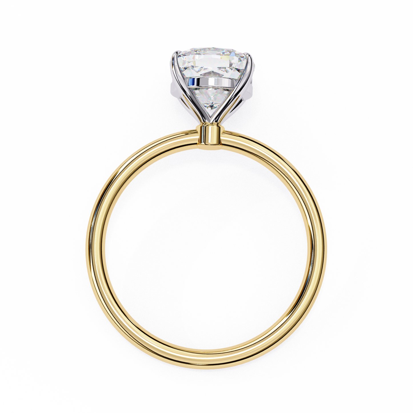Cushion Rise – Lab Diamond Solitaire Ring in 14K Gold
