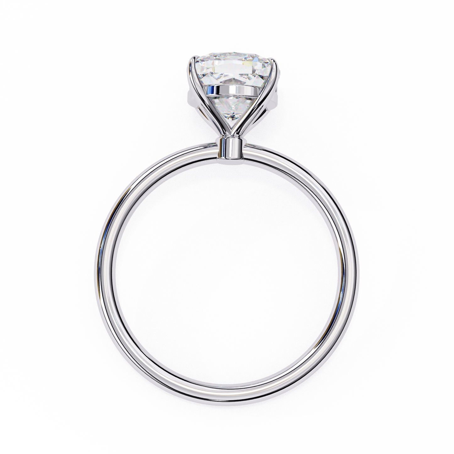 Cushion Rise – Lab Diamond Solitaire Ring in 14K Gold
