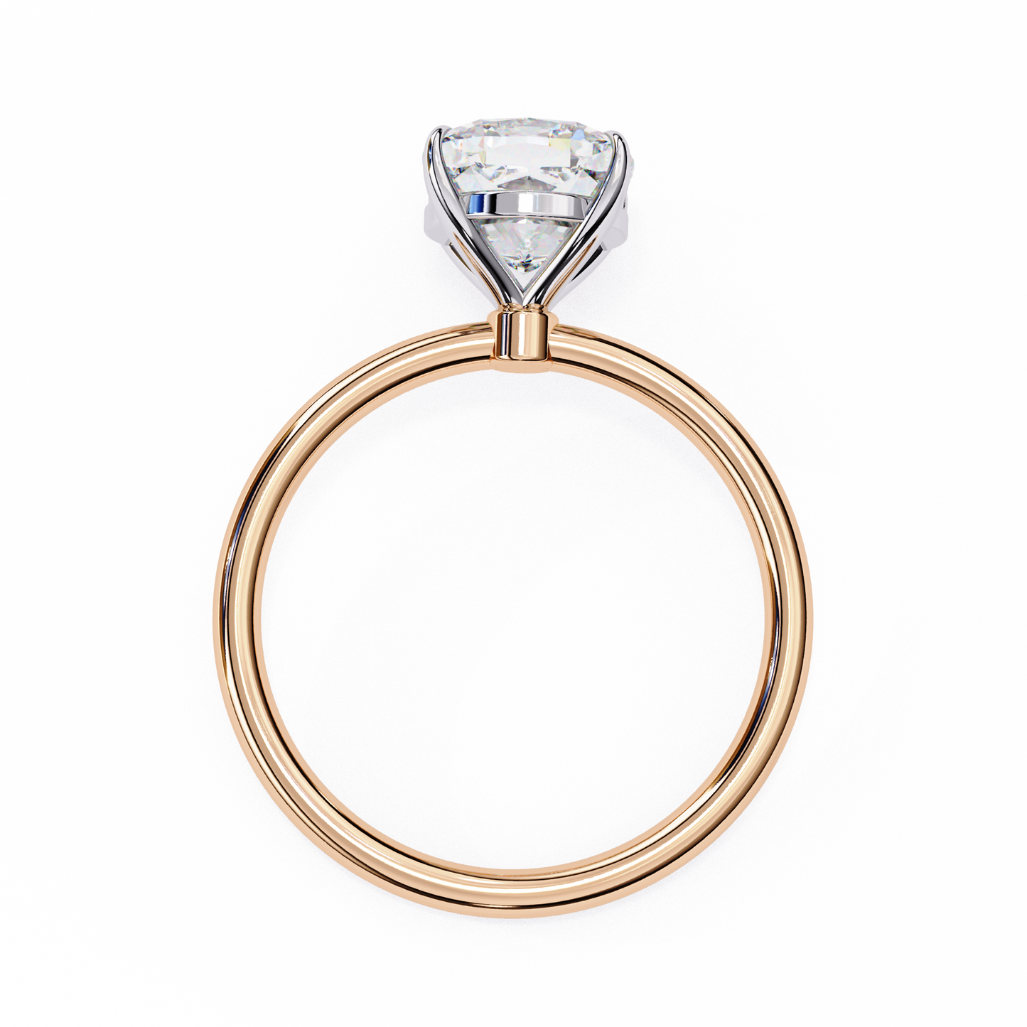 Cushion Rise – Lab Diamond Solitaire Ring in 14K Gold