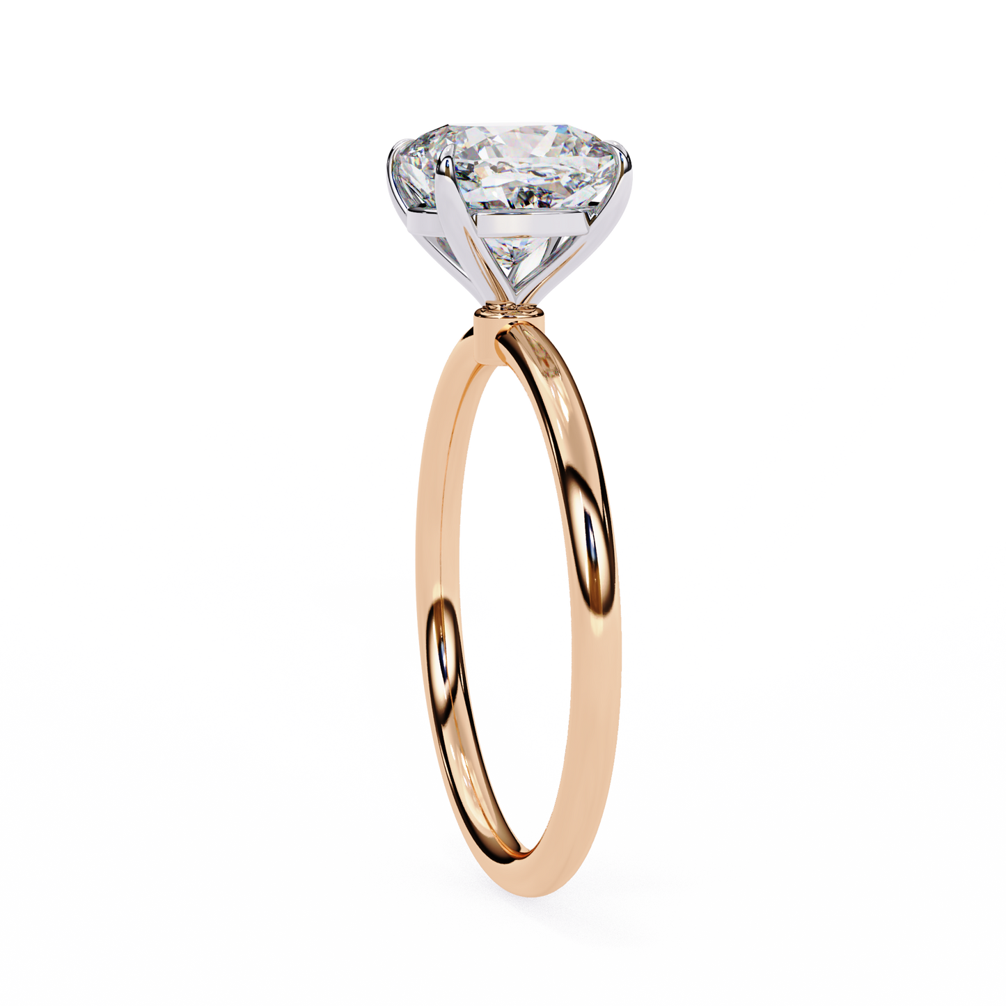 Cushion Rise – Lab Diamond Solitaire Ring in 14K Gold