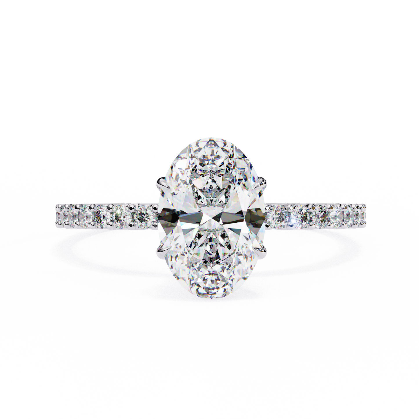 Oval Parallel – Lab Diamond Ring with Dual Shank in 14K Gold
