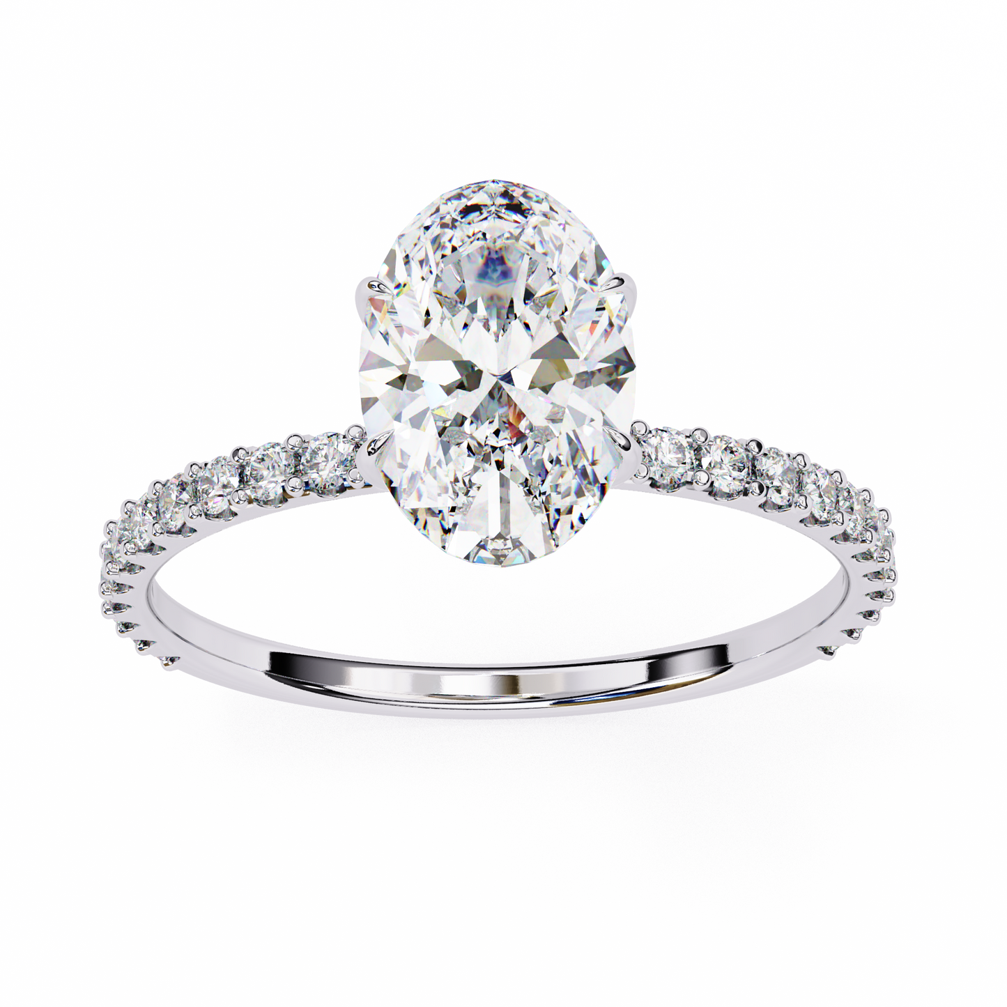 Oval Parallel – Lab Diamond Ring with Dual Shank in 14K Gold