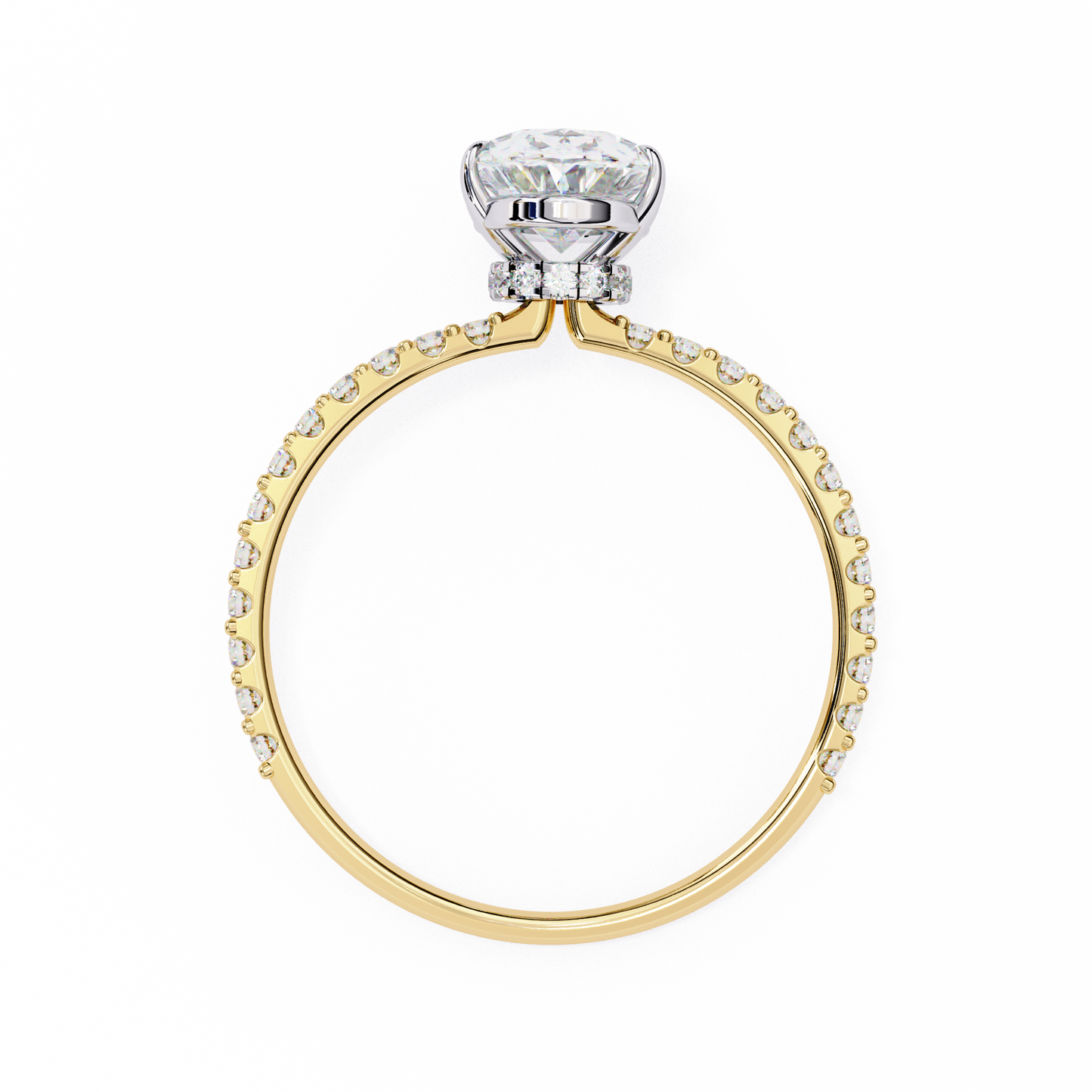 Oval Parallel – Lab Diamond Ring with Dual Shank in 14K Gold