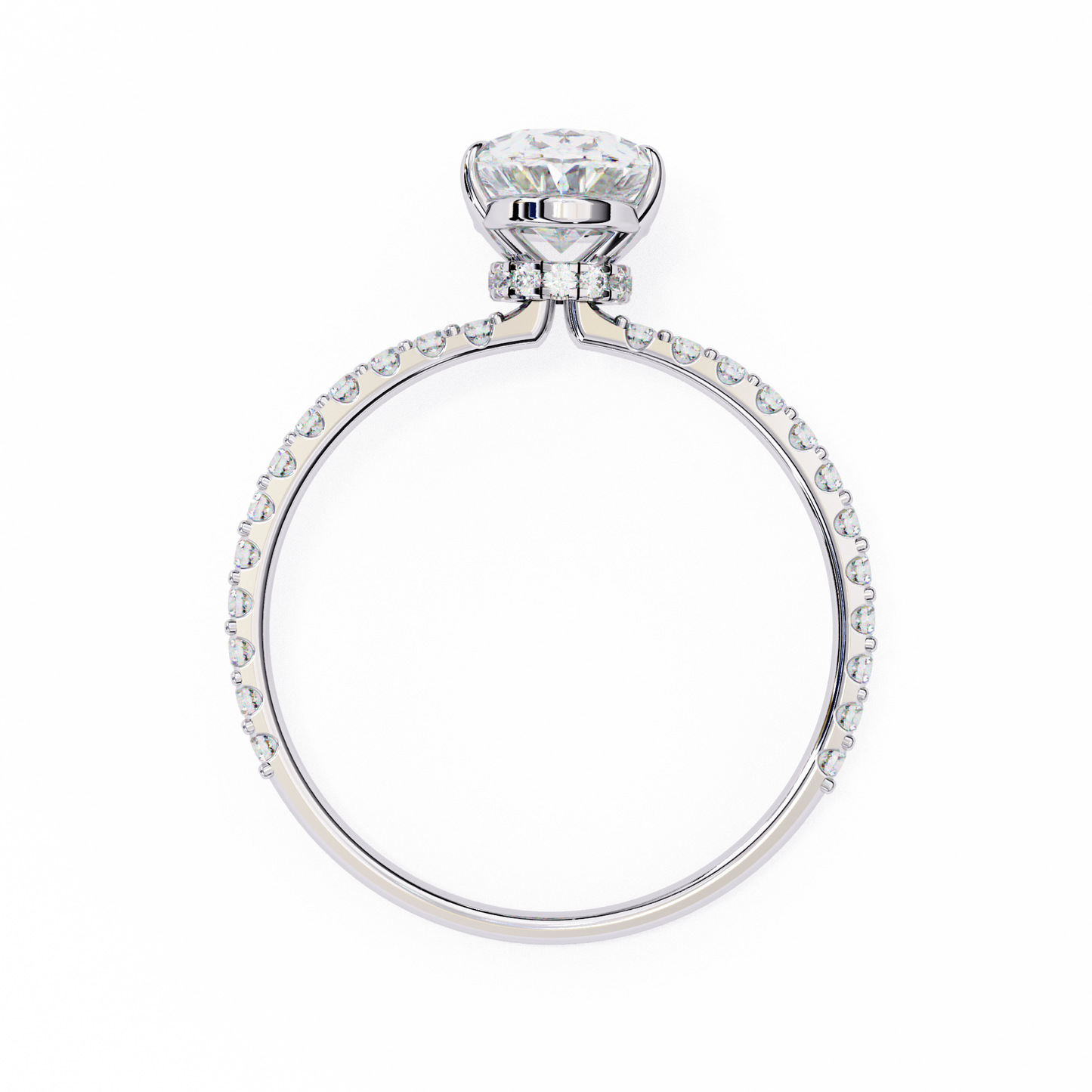 Oval Parallel – Lab Diamond Ring with Dual Shank in 14K Gold