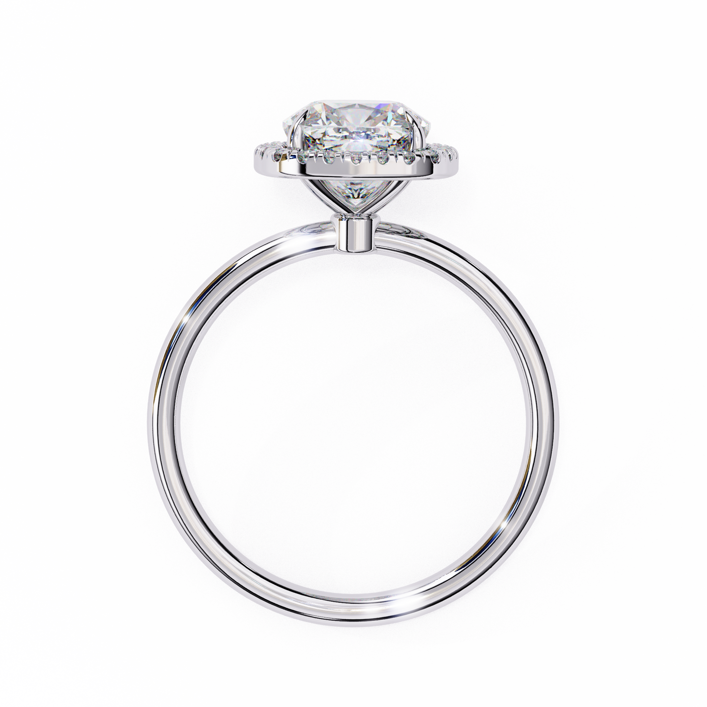 Cushion Lab Diamond Ring with Overlapping Shank in 14K Gold