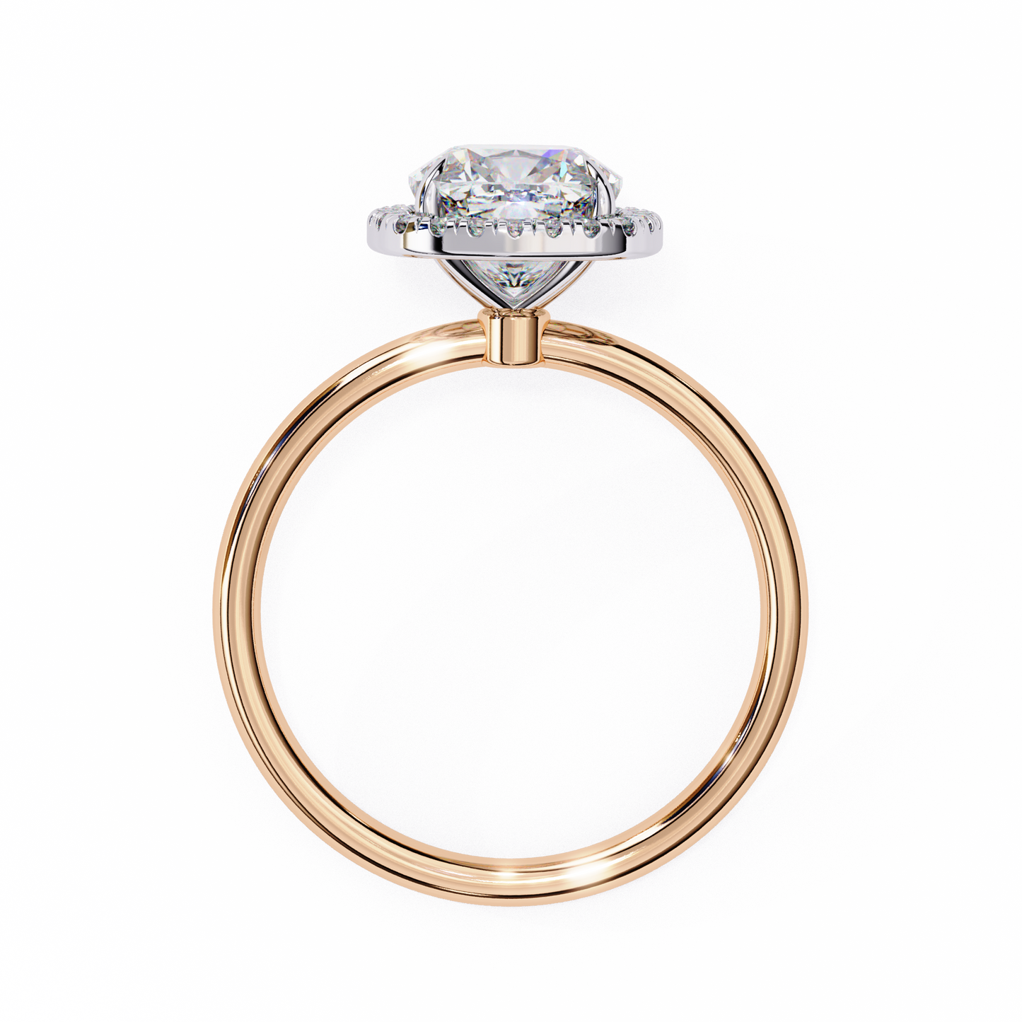 Cushion Lab Diamond Ring with Overlapping Shank in 14K Gold