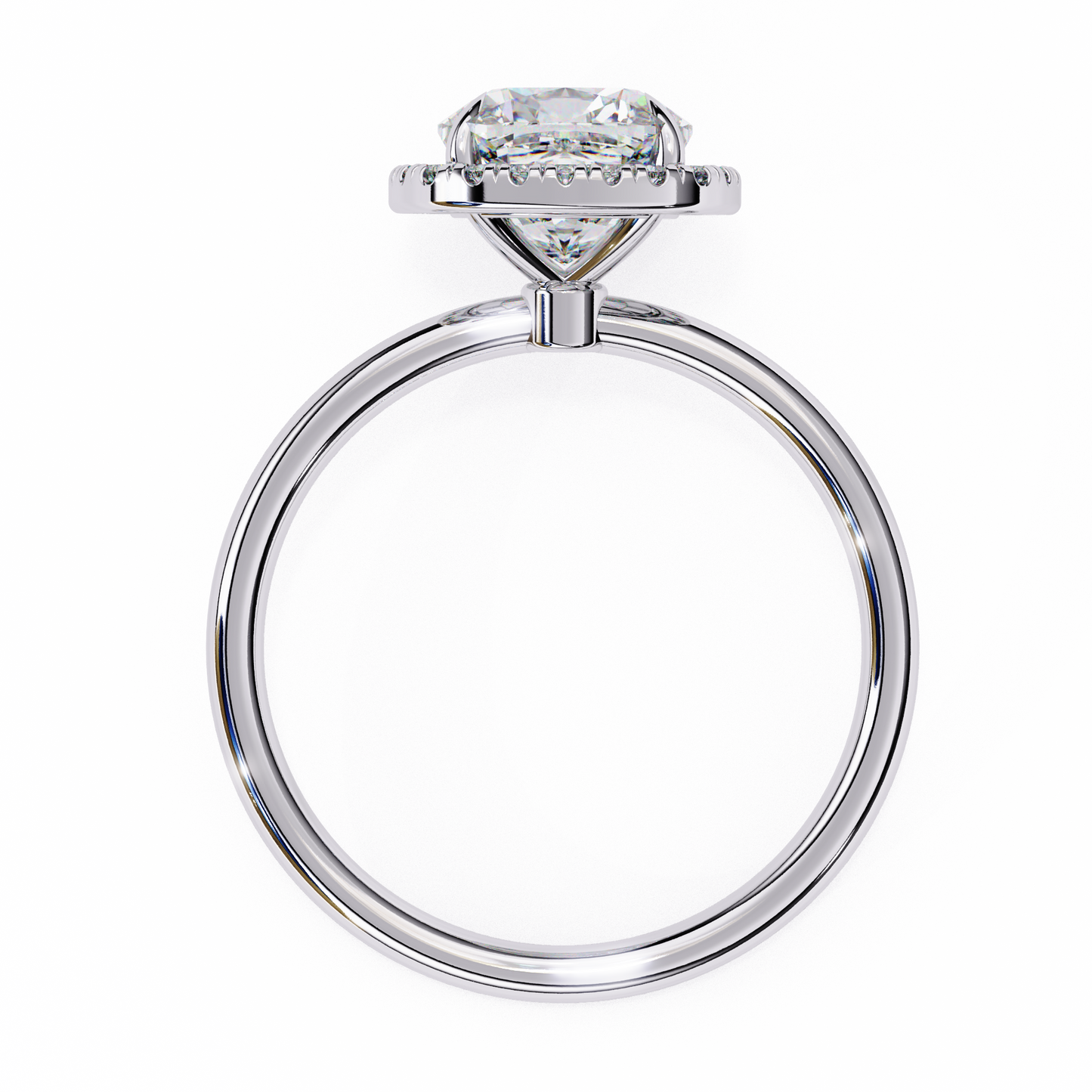 Cushion Lab Diamond Ring with Overlapping Shank in 14K Gold