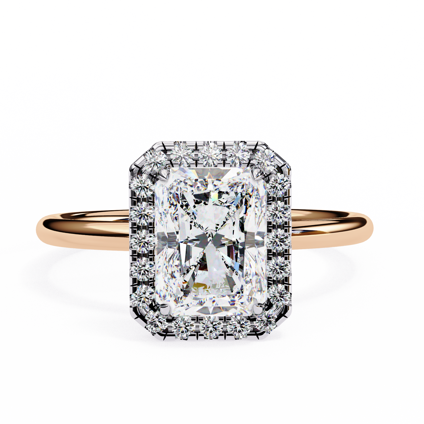 Radiant Duality – Lab Diamond Ring in 14K Gold